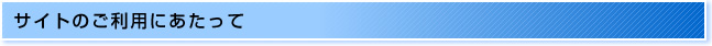 サイトのご利用にあたって